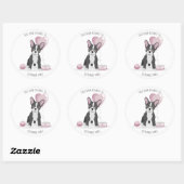 Franse Bulldog Birthday Dit boek behoort tot Ronde Sticker (Vel)