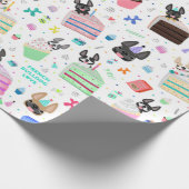 Franse Bulldog Birthday Gift Wrap Cadeaupapier (Hoek)