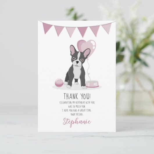 Franse Bulldog Birthday Hartelijk dank Kaart (Staand voorkant)