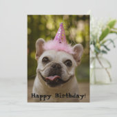 Franse Bulldog Birthday Kaart (Staand voorkant)