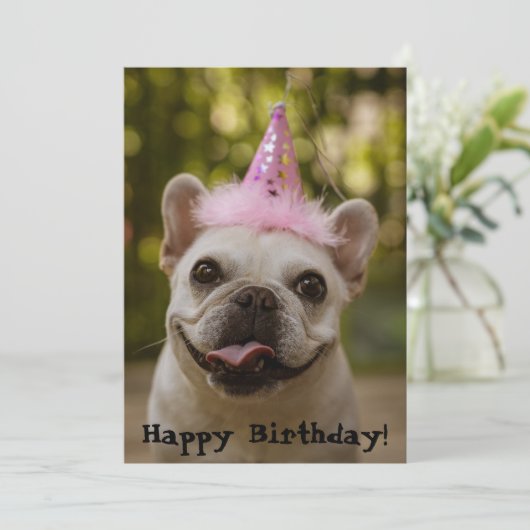 Franse Bulldog Birthday Kaart (Staand voorkant)