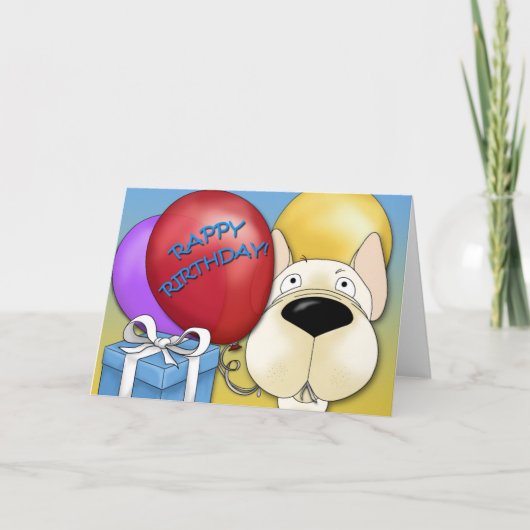 Franse Bulldog Birthday Kaart (Voorkant)