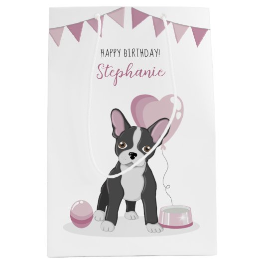 Franse Bulldog Birthday Medium Cadeauzakje (Voorkant)