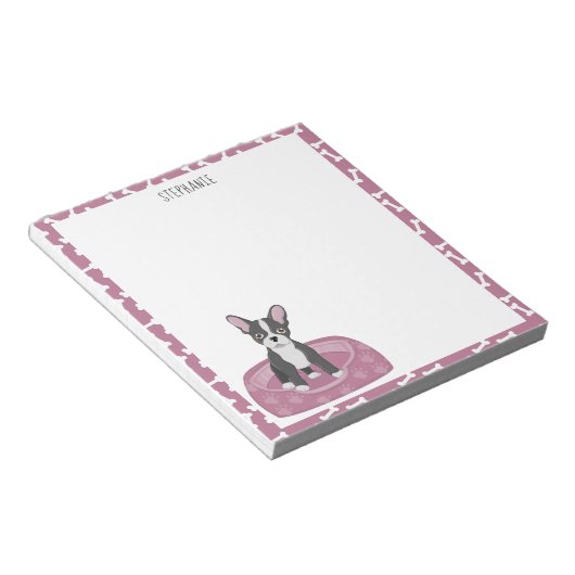 Franse Bulldog Birthday Notitieblok (Schuin)