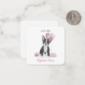 Franse Bulldog Birthday Notitiekaartje (Voorkant / Achterkant in situ)