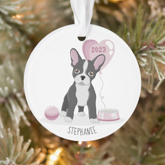Franse Bulldog Birthday Ornament (Boom)