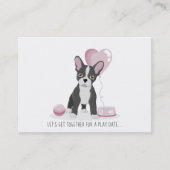 Franse Bulldog Birthday Play Datum Roepkaart Contactkaartje (Voorkant)