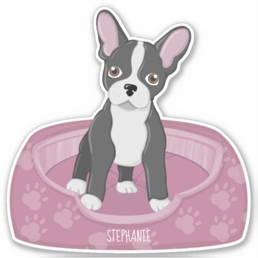 Franse Bulldog Birthday Sticker (Voorkant)