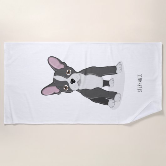 Franse Bulldog Birthday Strandlaken (Voorkant)