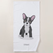Franse Bulldog Birthday Strandlaken (Voorkant)
