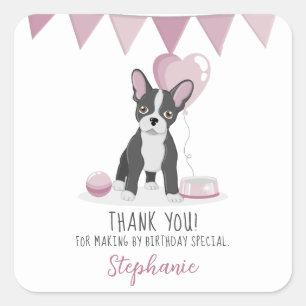 Franse Bulldog Birthday Vierkante Sticker