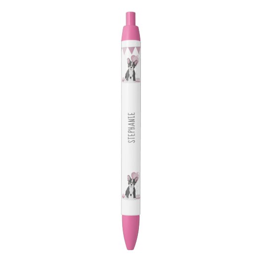 Franse Bulldog Birthday Zwarte Inkt Pen (Voorkant Verticaal)