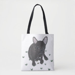 Franse Bulldog, Black Frenchie, minimalist, Cute Tote Bag
