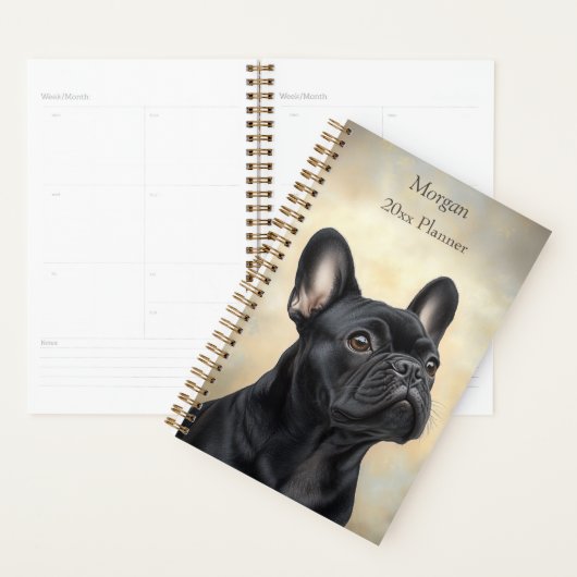Franse Bulldog Black Frenchie Portret Persoonlijk Planner (Display)