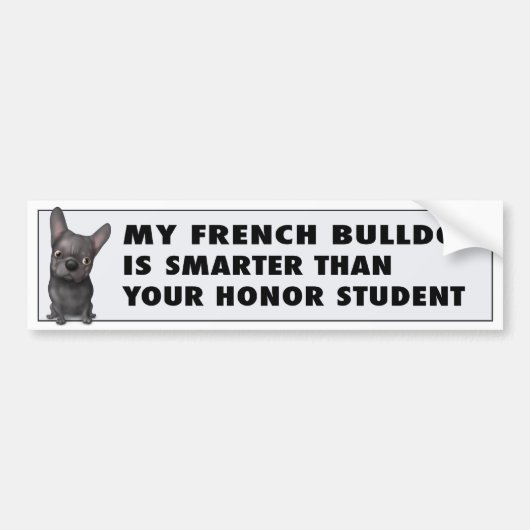 Franse Bulldog (Black) Honor FB1 Bumpersticker (Voorkant)
