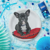 Franse Bulldog Black Pillow-foto Papieren Bordje (Feest)
