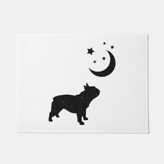 Franse Bulldog Black Silhouette Deurmat (Voorkant)