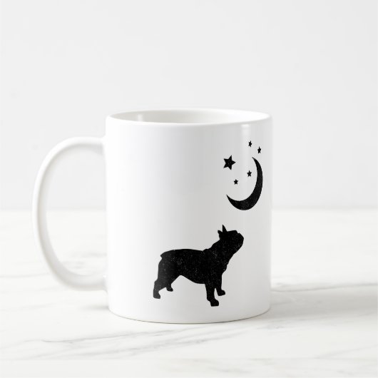 Franse Bulldog Black Silhouette Koffiemok (Links)