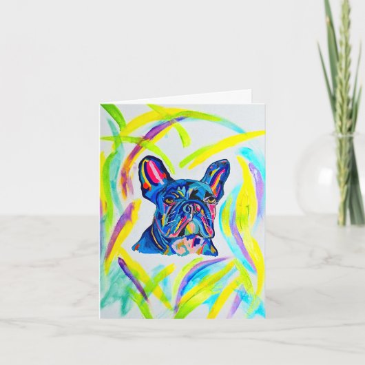 Franse Bulldog blanco wenskaart Kaart (Voorkant)