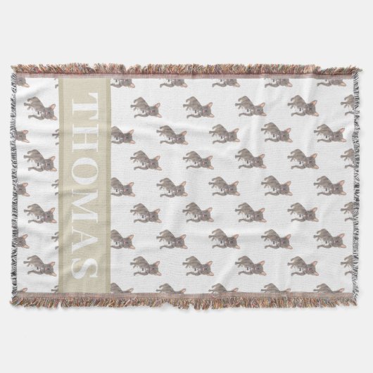 Franse Bulldog (Blauw Grijs Zilver Chocolade Lila) Deken (Voorkant)