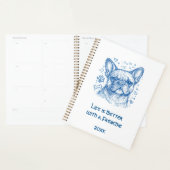 Franse Bulldog blauwe lijntekening doodle frenchie Planner (Display)
