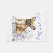 Franse Bulldog Bloem Fleece Deken (Voorkant (Horizontaal))