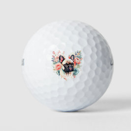 Franse Bulldog Bloemen Golf en Frenchie Kisses Golfballen
