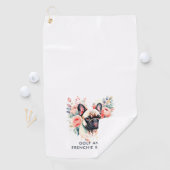 Franse Bulldog Bloemen Golf en Frenchie Kisses Golfhanddoek (Insitu)
