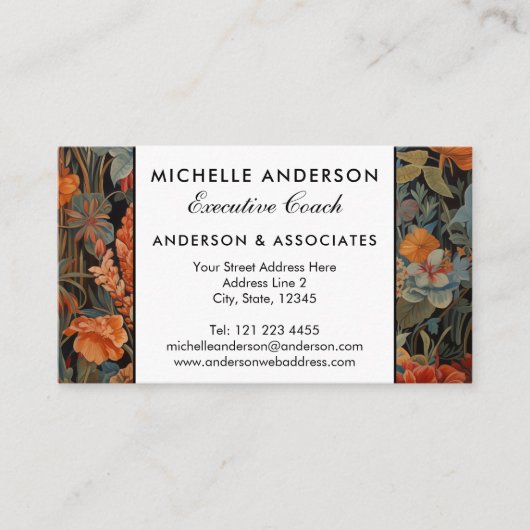 Franse Bulldog  Bloemen Visitekaartje (Voorkant)