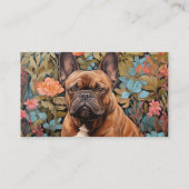 Franse Bulldog  Bloemen Visitekaartje (Achterkant)