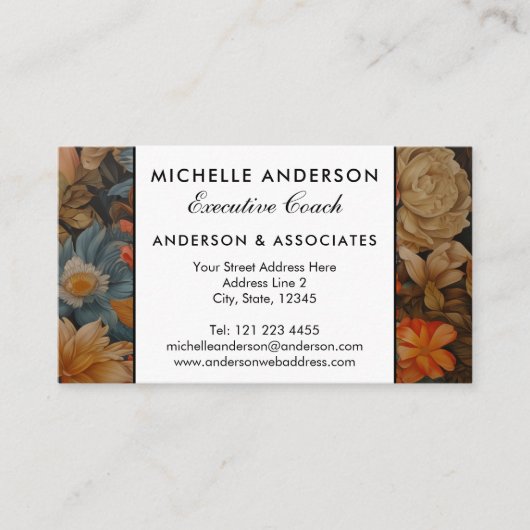 Franse Bulldog  Bloemen Visitekaartje (Voorkant)