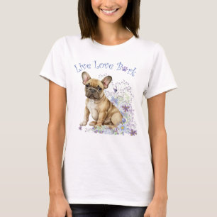 Franse Bulldog Bloemmotief T-shirt