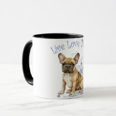 Franse Bulldog Bloemstuk Mok (Voorkant links)