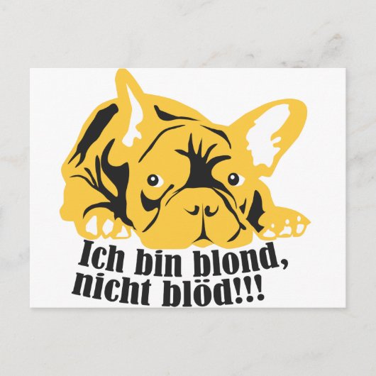 Franse Bulldog: Blond! Briefkaart (Voorkant)