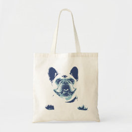 Franse Bulldog Blue Graphics Canvas tas