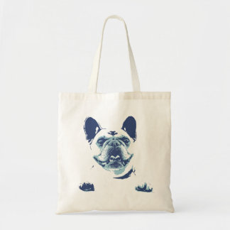 Franse Bulldog Blue Graphics Canvas tas