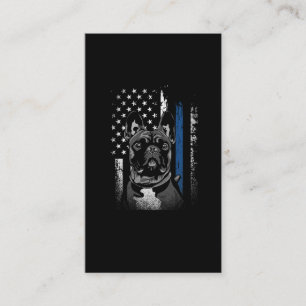 Franse Bulldog Blue Line American Flag Police Dog Visitekaartje