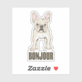 Franse Bulldog Bonjour Sticker (Vel)