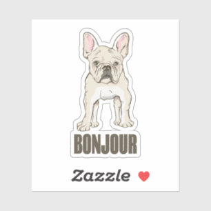 Franse Bulldog Bonjour Sticker