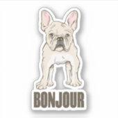 Franse Bulldog Bonjour Sticker (Voorkant)
