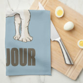 Franse Bulldog Bonjour Theedoek (Quarter Fold)