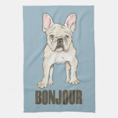 Franse Bulldog Bonjour Theedoek (Verticaal)