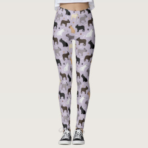 Franse Bulldog Botten en Paws Paars Leggings