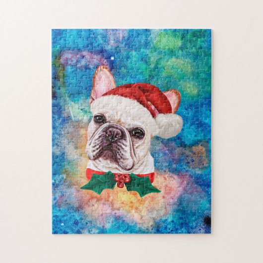 Franse Bulldog Breed Dog Kerstmis Legpuzzel (Verticaal)