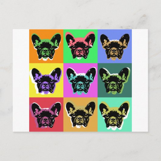 Franse bulldog briefkaart (Voorkant)