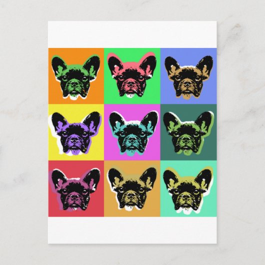 Franse bulldog briefkaart (Voorkant)