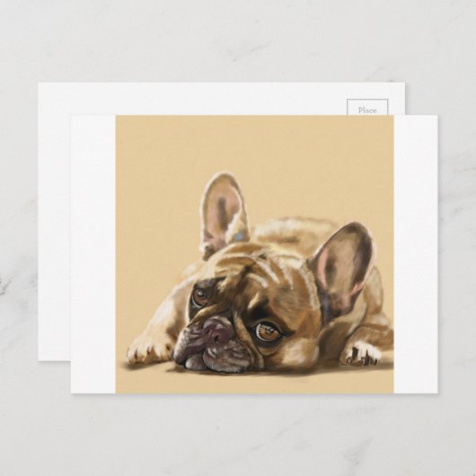 Franse Bulldog Briefkaart (Voorkant / Achterkant)