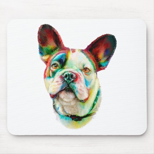 Franse Bulldog Bright Bust Muismat (Voorkant)