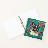 Franse Bulldog Brindle Aangepaste Notitieboek Teal (Binnen)