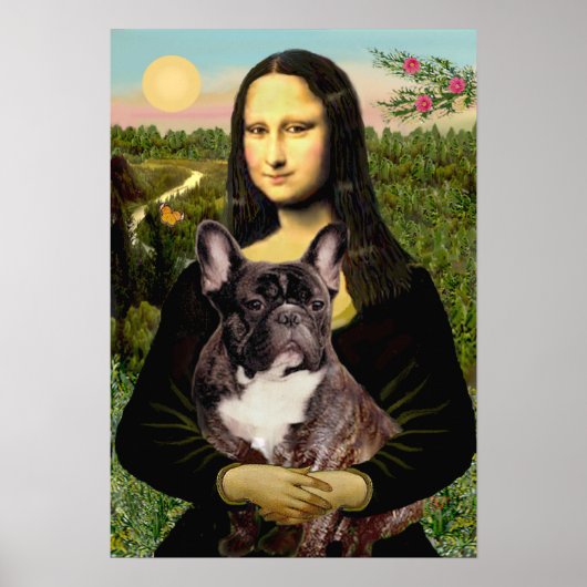 Franse Bulldog (brindle) - Mona Lisa Poster (Voorkant)